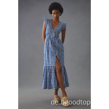 Damenschlitz Midi Kleid